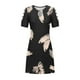thumbnail image 4 of ICHUANYI Clearance Women Casual Slimming Draw Back Printed Short Sleeves Cold Shoulder Dress(Black, XXL) Ichuanyi Ichuanyi, 4 of 5