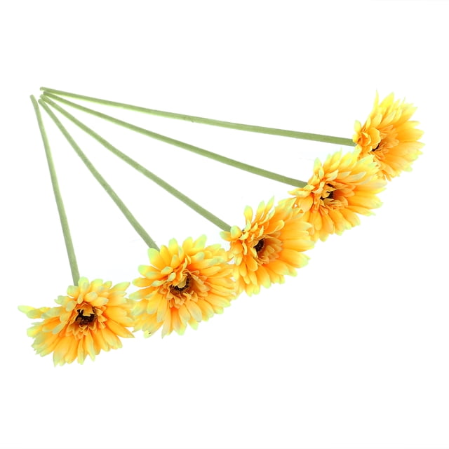 MasteelfCA 5pcs Artificial Gerbera Daisy Flower for Wedding Home Decoration (Yellow)