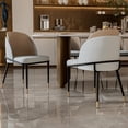 thumbnail image 3 of Wisfor Set of 2 Wider Dining Chairs Soft Sponge Filling PU Leathered Kitchen Chairs,Colour Light Khaki & Off-White Grey, 3 of 15