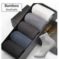 thumbnail image 3 of VISALY mens dress socks Mens Business Casual | Mens Mid Crew Socks Mens Low Cut Socks Size 9-11 Fiber Men's Business Mens Moisture Wicking Socks Mens Loafer Socks Womens Cotton Socks Size 9-11, 3 of 3