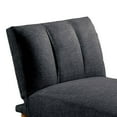 thumbnail image 3 of Dora 62 Inch Modern Adjustable Chaise Lounger with Channel Tufting, Black- Saltoro Sherpi, 3 of 5