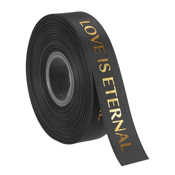 25mm 45m San Valentín Estampado Cinta Boda Recuerdo Grosgrain Raso Cintas Gris para Regalo Envoltura Ramo Amor Es Eterno
