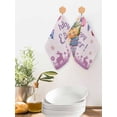 thumbnail image 2 of Easter Eggs Kitchen Dish Towels for Drying Dishes Set of 4, Purple Tulip Flower Spring Bunny Butterfly Floral Waffle Weave Microfiber Hand Tea Bathroom Towels Quick Dry & Absorbent Towel 12x12, 2 of 7