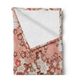 thumbnail image 2 of Japanese Soft Flannel Fleece Throw Blanket, Sakura Cherry Blossom Flowers Eastern Spring Flourishing Season, Cozy Plush for Indoor and Outdoor Use, 50" x 60", Coral Burgundy and White, by Ambesonne, 2 of 5