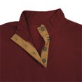 thumbnail image 4 of CONZONE Mens Pullover Sweatshirts Long Sleeve Sweatshirt for Men Trendy Solid Color Quarter Buttons Stand Collar Fall Hoodie Sweatshirt, 4 of 8