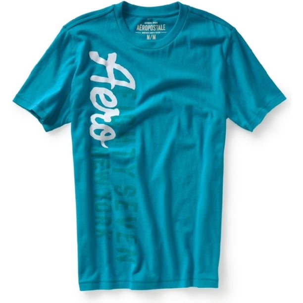 Camiseta gráfica Aeropostale 87 para hombre, azul, pequeña