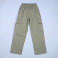 thumbnail image 6 of Trolimons Toddler Girl Casual High Elastic Waist Loose Fit Cargo Sweatpants, Coffee, 11-12T, 6 of 9