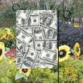 thumbnail image 2 of POPCreation Dollar Cash Flow Green Garden Flag Banner 12x18 Inches Star Stripe American Patriotic Decorative Flag for Wedding Home Outdoor Garden Decor, 2 of 2