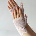 thumbnail image 3 of Lolmot Women Short Lace Gloves Fingerless Floral Bridal Wrist Gloves Opera Evening Wedding Tea Party Prom Cosplay 1920s Costume Accessories, 3 of 3