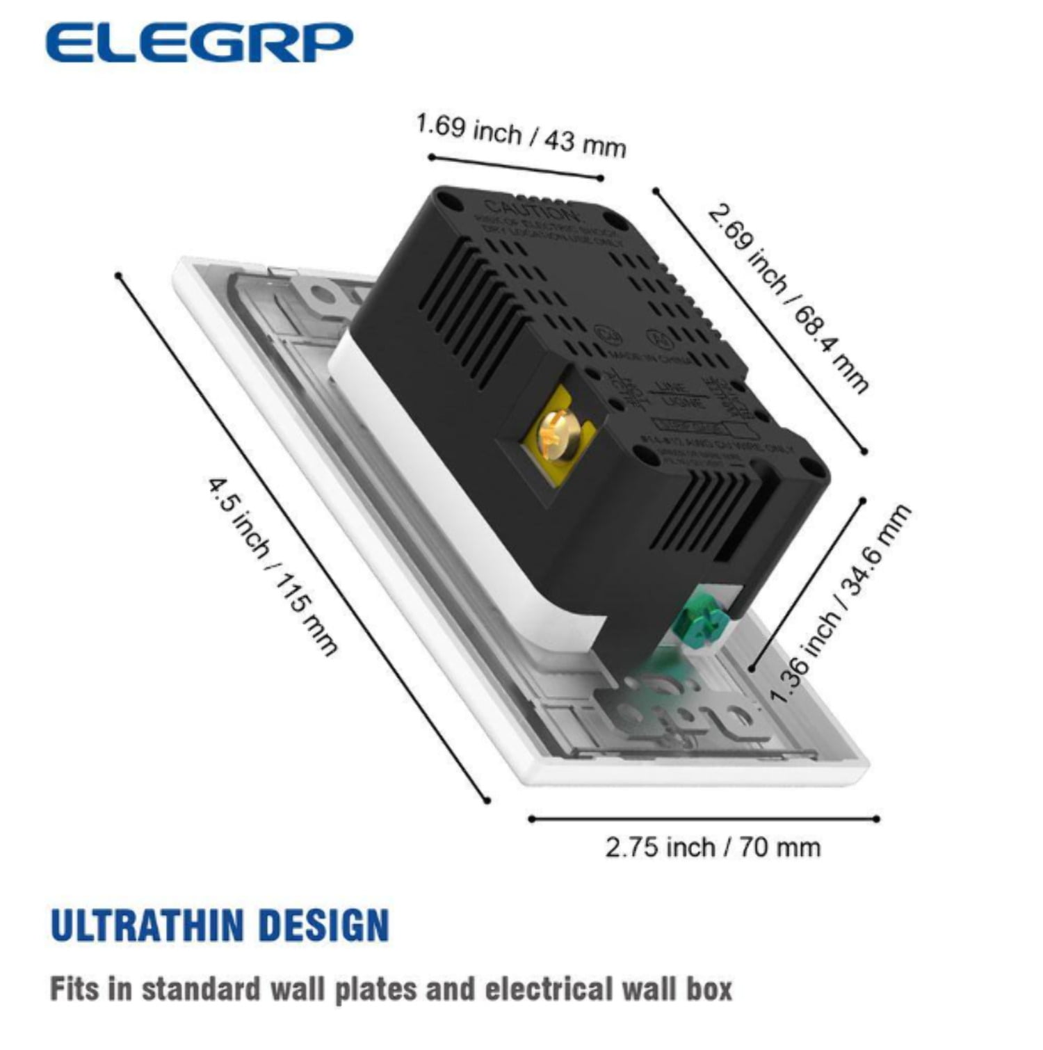 USB Outlets Receptacles, 20W 4.0 Amp USB Wall Outlet, 15 Amp Tamper-Resistant Electrical Outlet with Type A port, UL Listed, Wall Plate Included