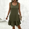 thumbnail image 2 of Admvng Dress for Women Ruffle Hem Sleeveless Round Neck Summer Vacation Sundress, 2 of 8