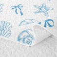 thumbnail image 5 of spefrowx Cute Bow Seashell Quilt King for Girls Boys, Blue Starfish Conch Coastal King Coverlet Set, 3-Piece, 5 of 7