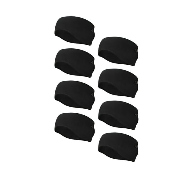 TELOLY 8 Pieces Ear Warmer Headbands with Buttons Fleece Muffs Headband Winter Running Sweatband Stretchy Ear Cover Cold Weather Ear Muffs Sports Earmuff for Women Men Cycling Skiing Jogging