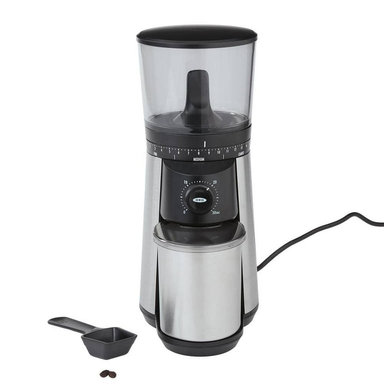 16 oz. Stainless Steel Conical Coffee Grinder with Adjustable Settings 16 oz. Stainless Steel Conical Coffee Grinder with Adjustable Settings