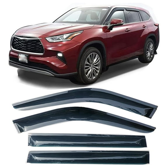 Possbay 4x Window Visors Vent Sun Rain Guards Shade Fit For TOYOTA HIGHLANDER 2020-2023