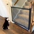 thumbnail image 4 of Magic Pet Gate, 28" H x 43" W Safety Doggie Gate for Indoors/Outdoor, Cat Gate for Stairs/Doorway, Stretchy Dog Door Fences with Hooks, Black, 4 of 5
