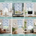 thumbnail image 6 of Flower Bird Tie Up Curtain Valance for Window, Adjustable Rod Pocket Window Curtains Shades, Vintage Blue Garden Country Wildflower Light Filtering Valance Drapes for Cafe Living Room Bedroom 34"x45", 6 of 9