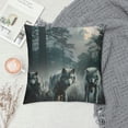 thumbnail image 2 of ONETECH White Wolf Throw Pillow Covers for Couch Sofa Bed, Wolves Howling Decorative Pillows Cushion Covers, Animal Wolves Mountain Moon Wolf Pillow, 2 of 5