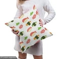 thumbnail image 5 of Ambesonne Salmon Fabric by the Yard Upholstery, Sushi Rolls Sea Food Cuisine, 10 Yards, Coral Lime Green and Cream, 5 of 5