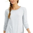thumbnail image 2 of Ideology Women's Crossover Hem Top Grey Size Small, 2 of 3
