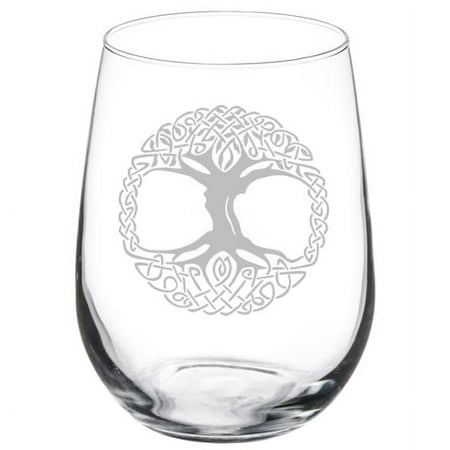 

Wine Glass Goblet Celtic Tree Of Life Irish (17 oz Stemless)