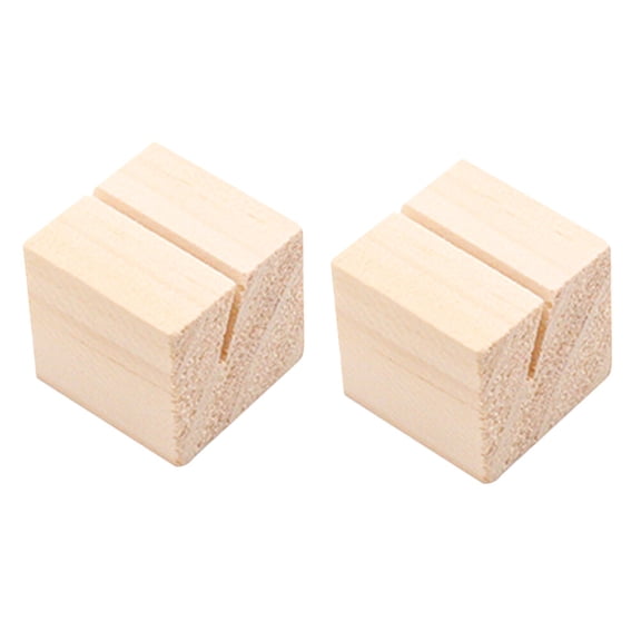 SWETRACE 10Pcs Picture Holders Square Wood Flat Base Design for Holding Photos Office Use 3x3x3cm