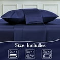 thumbnail image 2 of LIFCOM Satin Sheets Set Full Size Navy Blue,4Pcs Luxury Silky Bedding Set with 15 Inches Deep Pocket for Mattress, 2 of 6