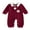 Red Christmas Santa, variant on My First Halloween Baby Boy Outfit Newborn Pumpkin Embroidery Knit Romper Long Sleeve Lapel Jumpsuit with Bowtie Infant Christmas Clothes