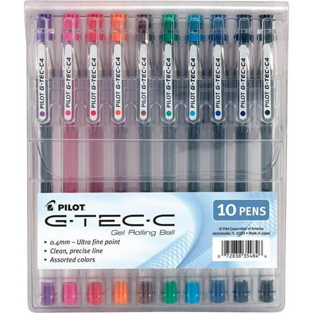 ESSN Stylo Gel, Pointe Ultra Fine, Couleurs d'Encre Assorties, Lot de 10