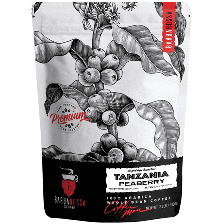Barbarossa Coffee Medium-Dark Roast Tanzania Peaberry (2.2LB)