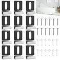 thumbnail image 5 of FUYGRCJ 12Pcs Rectangle Mirror Holder J-Shaped Alloy Steel Mirror Clips with Screws Heavy Duty Glitter Mirror Hanger Hardware for Frameless Mounting Wall Tile Billboard Display, 5 of 10