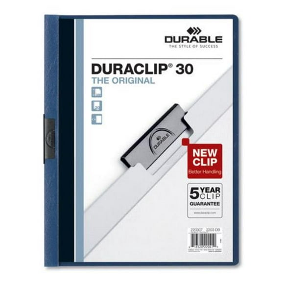 Durable DBL220307 8,5 x 11 Po Couverture de Rapport DuraClip&44; Bleu Foncé