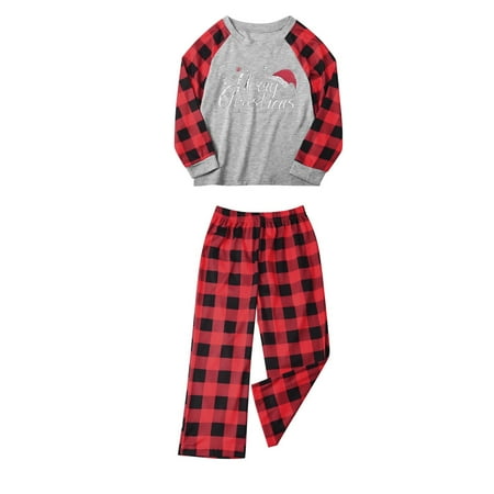 

Christmas Family Pajamas Christmas Kids Child Printed Top+Pants Family Matching Pajamas Set Gray 110