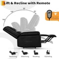 thumbnail image 4 of Ourlova 22 Inch PU Leather Power Lift Recliner Chair - Heat and Massage Black (Compact Standard Style), 4 of 8