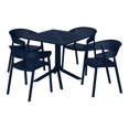thumbnail image 2 of WestinTrends Playa 5-Piece Modern Patio Square Dining Table Set with Stackable Patio Dining Chairs, Navy Blue, 2 of 13