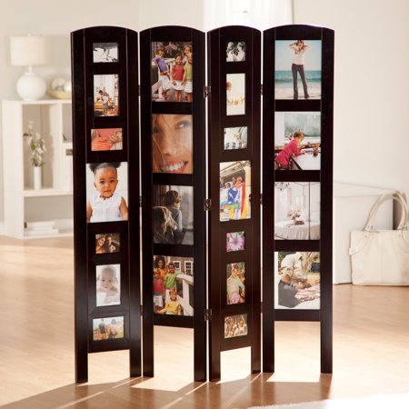Memories Photo Frame Room Divider - Rosewood 4 Panel