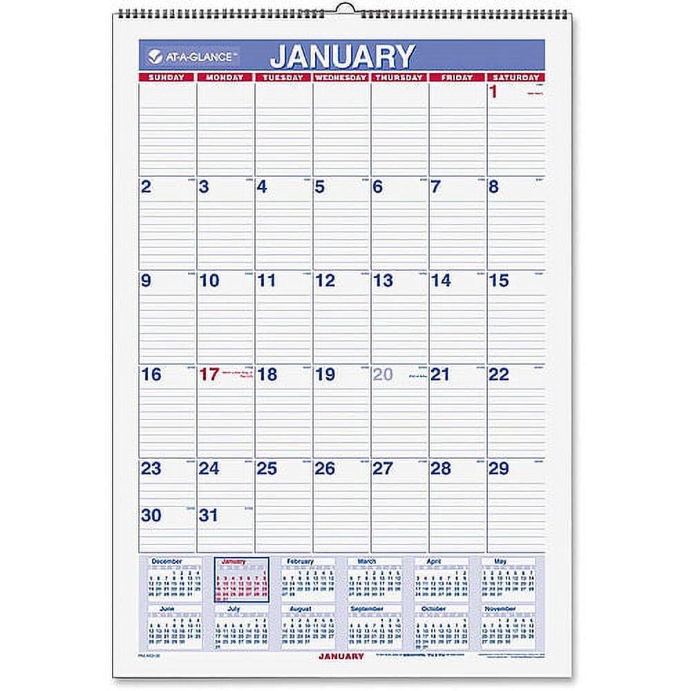 At-A-Glance Write-On Laminated Monthly Wall Calendar