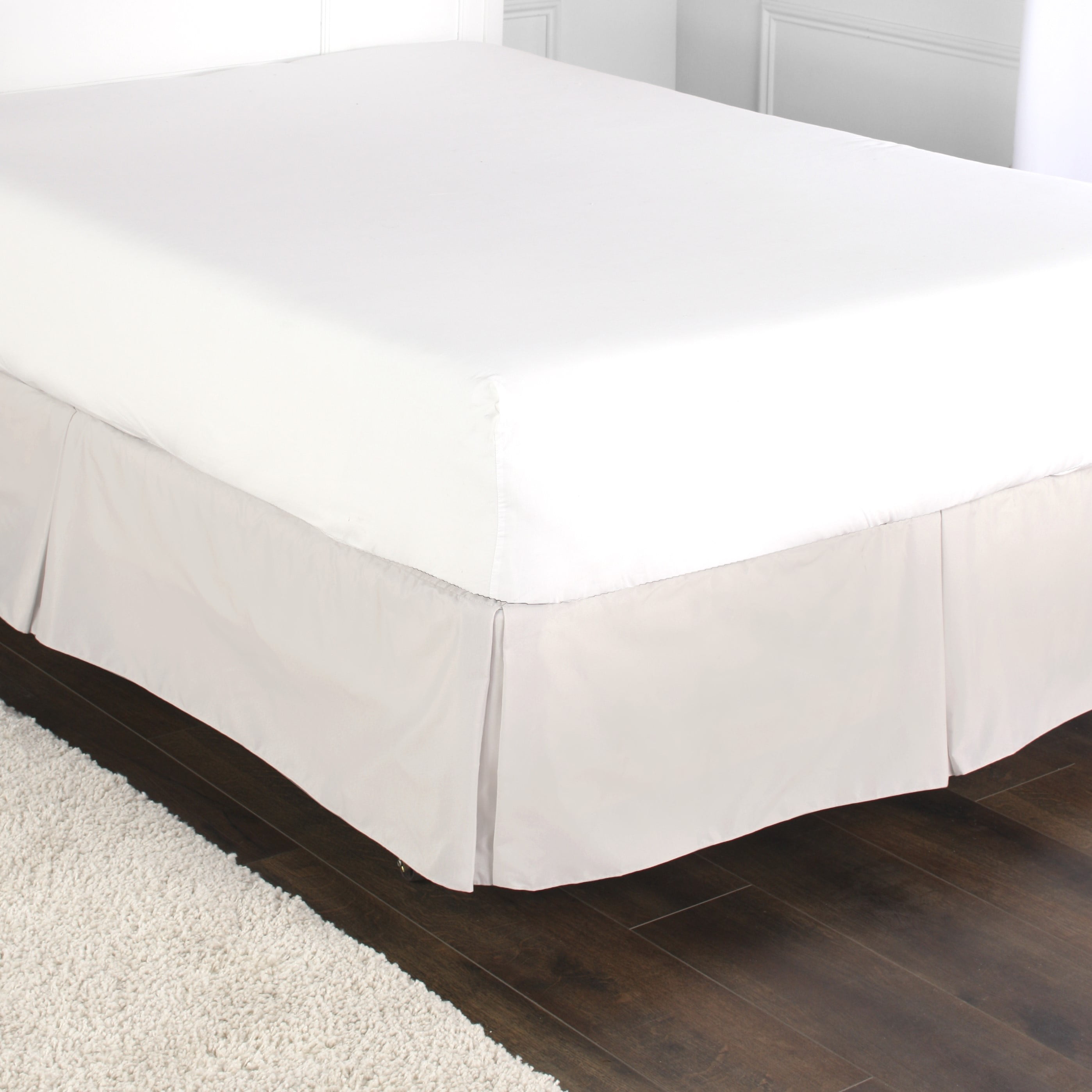 White Tailor Fit Easy On/Off Bedskirt and Box Spring Protector California King