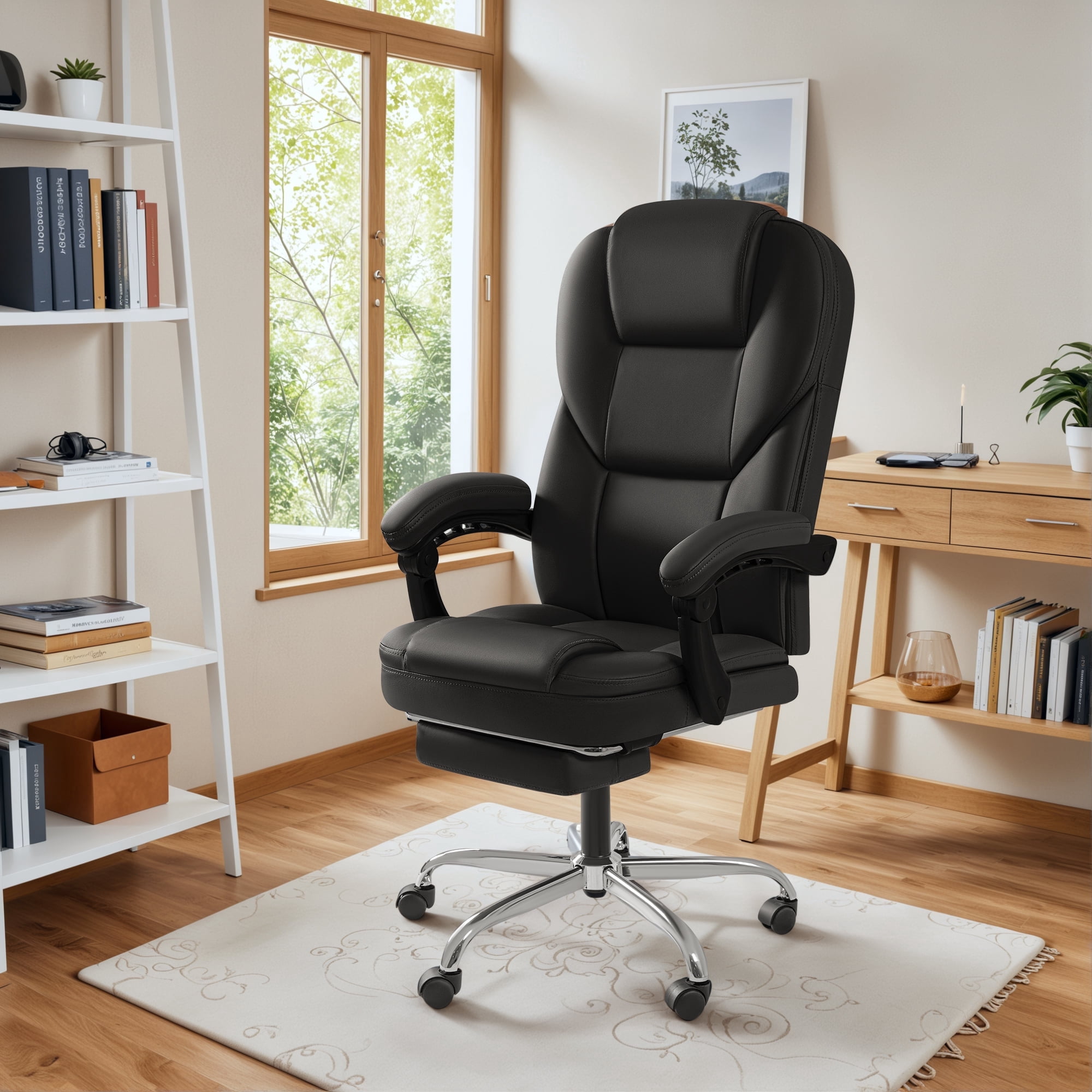 Homall Massage Office Chair Reclining Computer Chair Ergonomic Executive Leather Chair Support 8 Hours Heavy Duty Design,Black