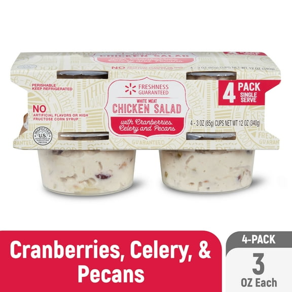 Freshness Guaranteed Fresh White Meat Chicken Salad with Cranberries, Celery, and Pecans, 3 oz, 4 Count
