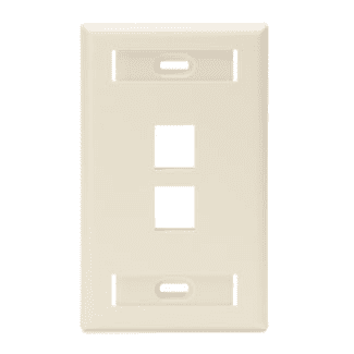 1-Port Leviton 42080-1GS QuickPort Wallplate with Id Window Single Gang Grey