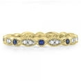 thumbnail image 2 of Dazzlingrock Collection 10K Round Blue Sapphire & White Diamond Ladies Vintage Wedding Stackable Ring, Yellow Gold, Size 6, 2 of 5