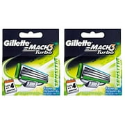 Gillette Mach3 Turbo Sensitive Refill Blade Cartridges, 8 Count