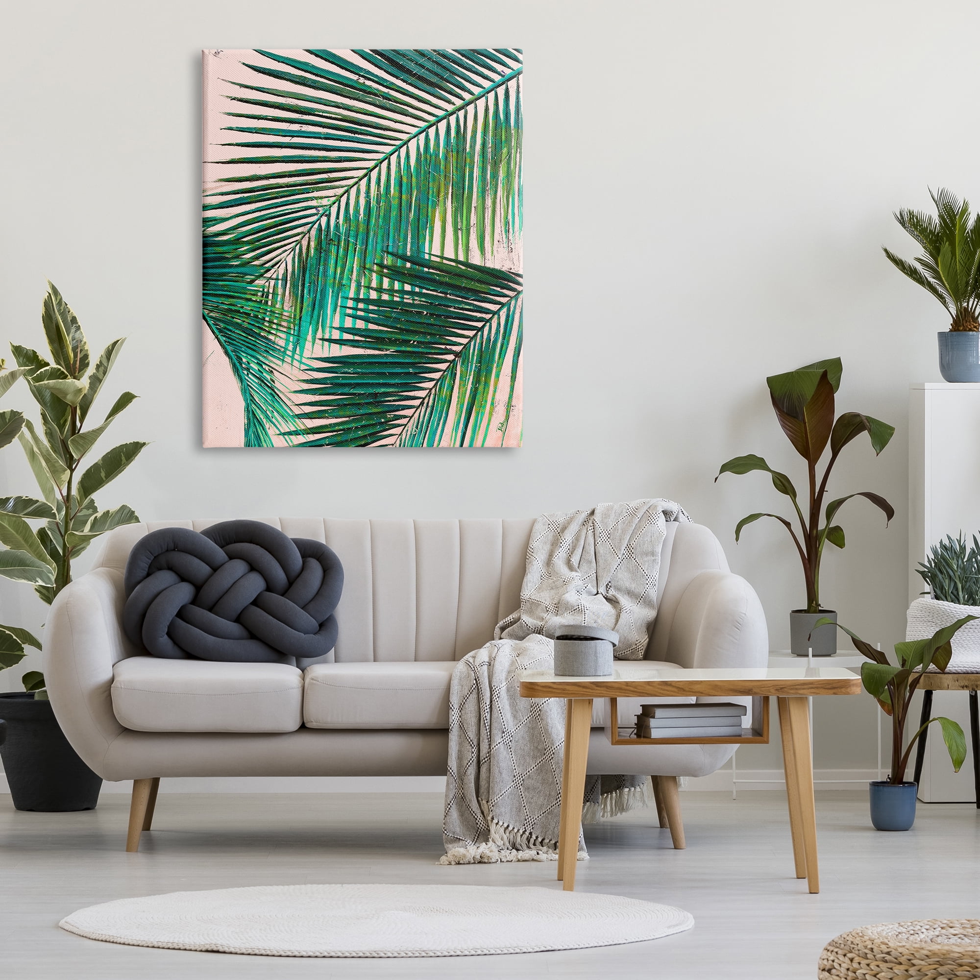 Stupell Industries Layered Tropical Plant Fronds over Pink Expressive Fronds, 36 x 48, Design by Patricia Pinto