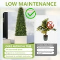thumbnail image 5 of Poetree 4ft Artificial Topiary Tree 2 Pack Faux Boxwood In Black Plastic Pot Set of 2 for Indoor Outdoor Home Office Decor, 5 of 16