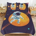 thumbnail image 6 of 3 Pcs Soft Bedding Set, Includes 1 Duvet Cover with Zipper And 2 Pillow,Shams Cartoon Space Astronaut Twin(86"x70"), 6 of 8