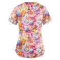 thumbnail image 3 of Women's Easter Day Scrubs Top Short Sleeve Plus Size Scrubs Nursing Uniforms for Women Stretch Nursing Medical Scrubs T Shirts with Pockets, 3 of 6
