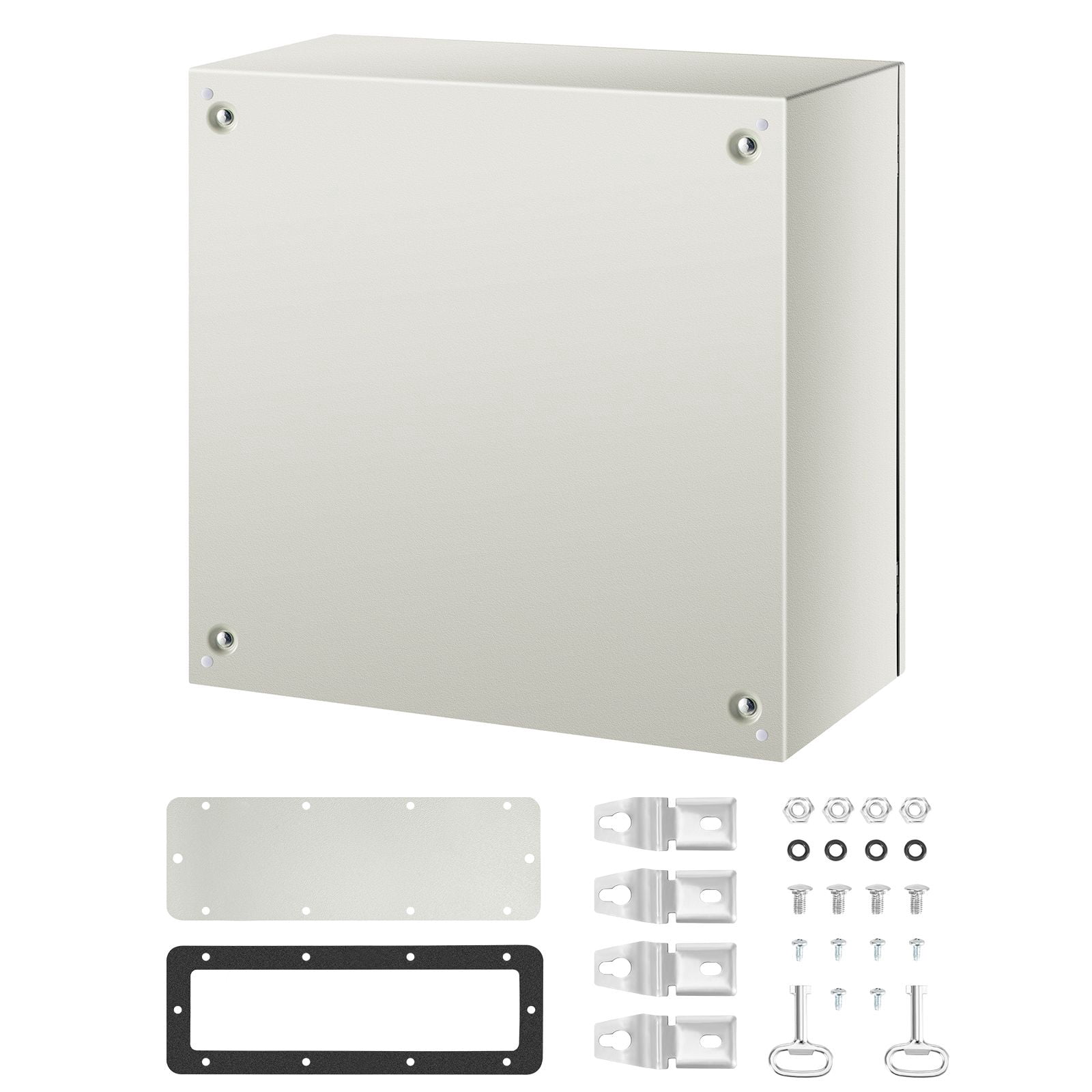 24 x 24 x 12 in NEMA Outdoor Electrical Enclosure Box, Detachable, NEMA Metal Case, IP66 Waterproof Grade, Reinforced Lock & Hinge, for outdoor indoor electrical wiring and equipment protection