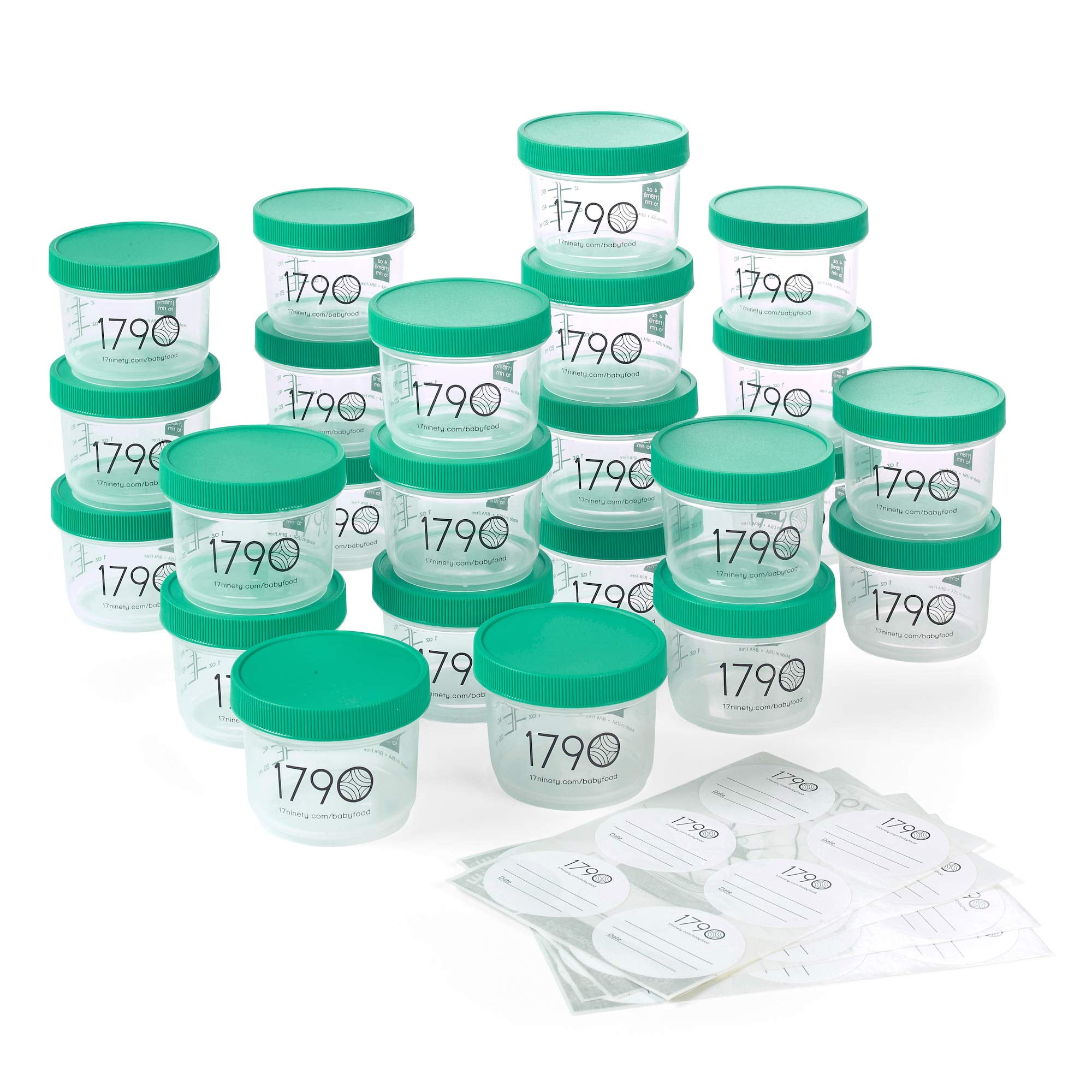 1790 Plastic Baby Food Containers, 24 Pack, 4 Ounce, BPAFree & FDA