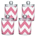 thumbnail image 2 of Pinkish V Lines Translucent Plastic Cans Storage Canisters with Lid Set of 2, 2 of 7